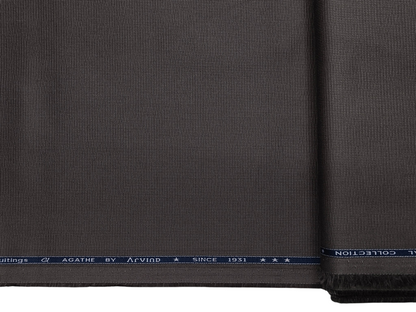 Arvind 100% Cotton Stretched Textured Suiting Fabric (Dark Grey, Textured)