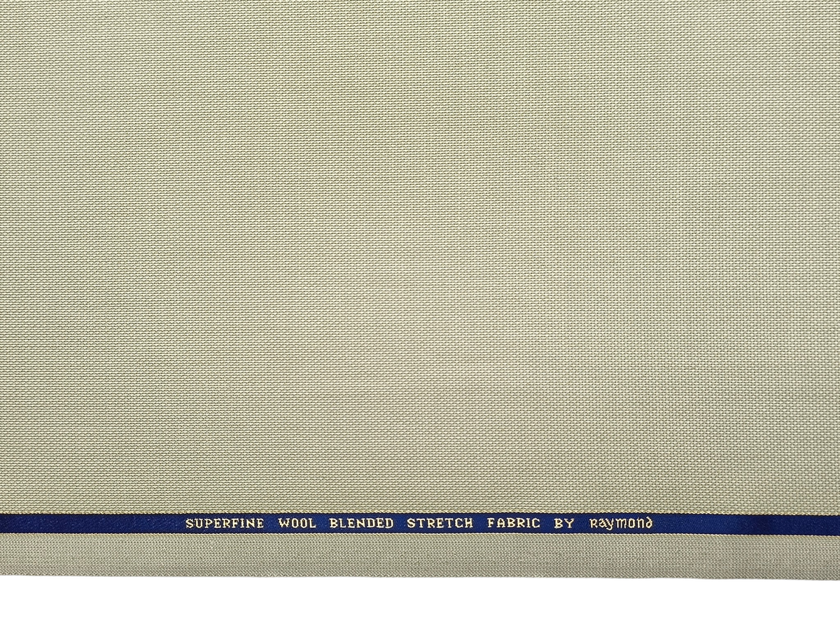 Raymond Superfine Wool Blend Stretched Premium Suiting Fabric (Light Pista, Textured)