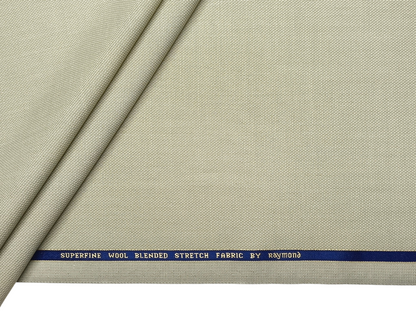 Raymond Superfine Wool Blend Stretched Premium Suiting Fabric (Light Pista, Textured)