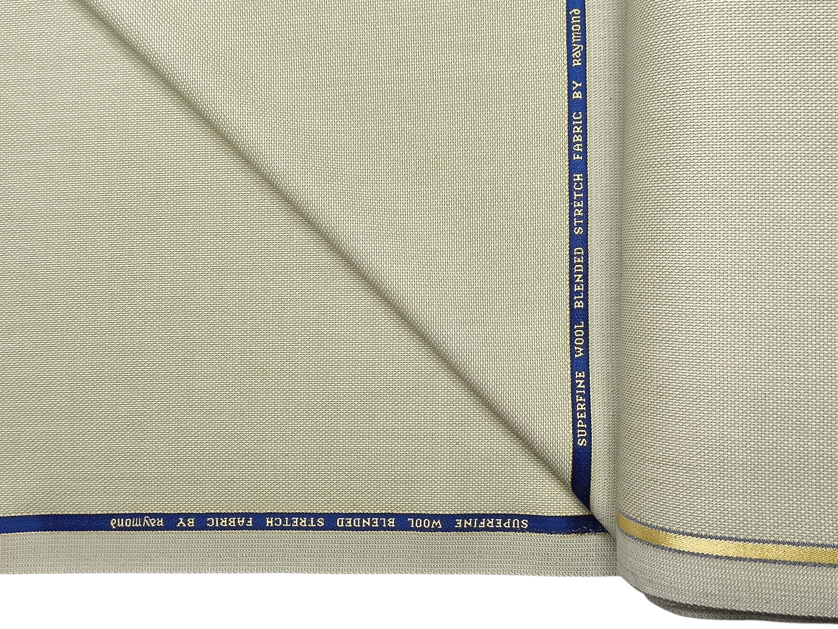 Raymond Superfine Wool Blend Stretched Premium Suiting Fabric (Light Pista, Textured)