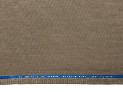 Raymond Superfine Wool Blend Stretched Premium Suiting Fabric (Light Brown, Textured)