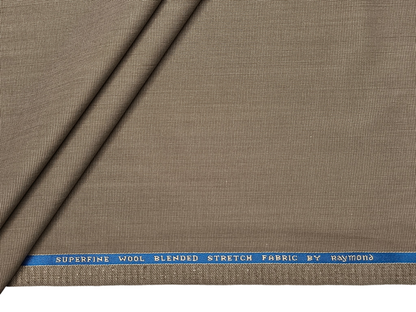 Raymond Superfine Wool Blend Stretched Premium Suiting Fabric (Light Brown, Textured)