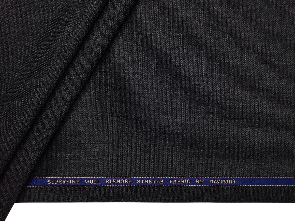 Raymond Superfine Wool Blend Stretched Premium Suiting Fabric (Grey Melange, Textured)