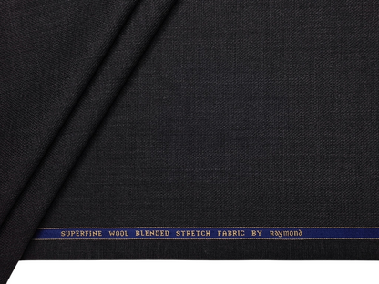 Raymond Superfine Wool Blend Stretched Premium Suiting Fabric (Grey Melange, Textured)