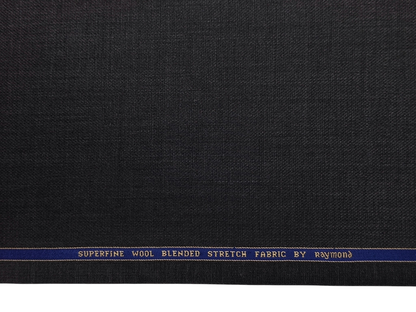 Raymond Superfine Wool Blend Stretched Premium Suiting Fabric (Grey Melange, Textured)