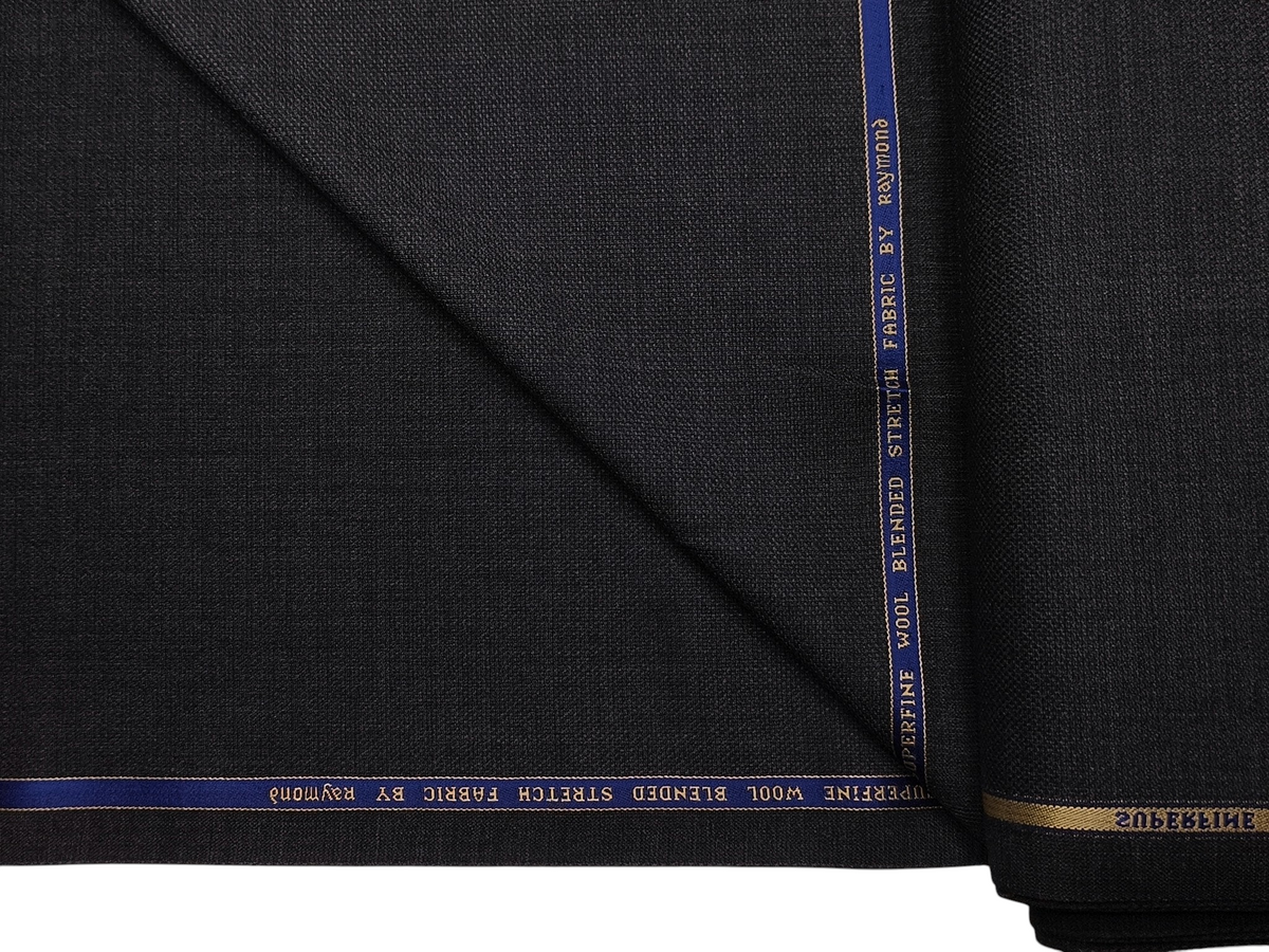 Raymond Superfine Wool Blend Stretched Premium Suiting Fabric (Grey Melange, Textured)