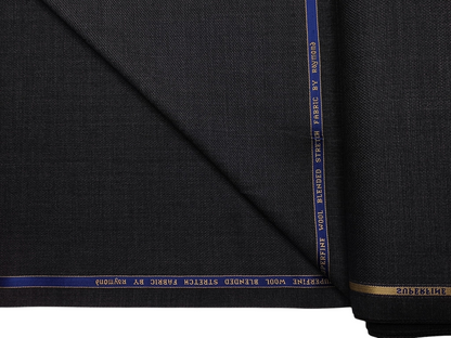Raymond Superfine Wool Blend Stretched Premium Suiting Fabric (Grey Melange, Textured)