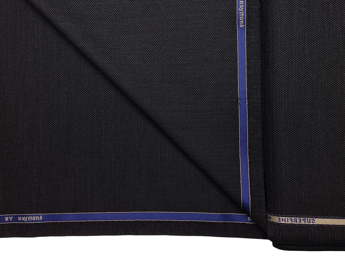 Raymond Superfine Wool Blend Stretched Premium Suiting Fabric (Charcoal Grey, Dobby Weave)