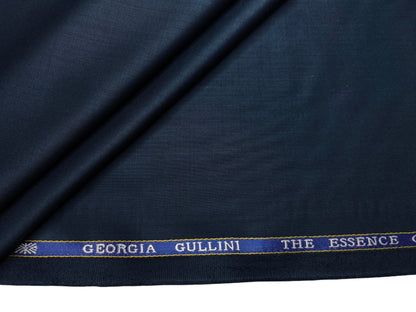 Georgia Gullini Italy Carino Super 110s Merino Wool Blended Premium Suiting Fabric (Dark Teal Blue, Plain)