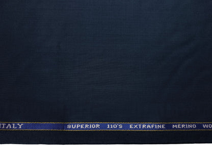Georgia Gullini Italy Carino Super 110s Merino Wool Blended Premium Suiting Fabric (Dark Teal Blue, Plain)
