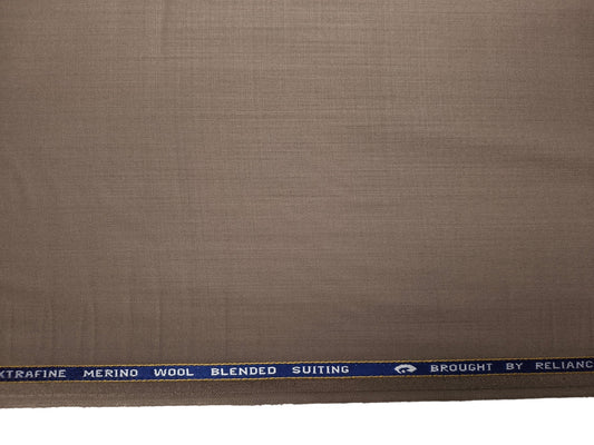 Georgia Gullini Italy Carino Super 110s Merino Wool Blended Premium Suiting Fabric (Light Brown, Plain)