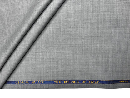 Georgia Gullini Italy Rimbalzo Super 110s Wool Blend Stretched Suiting Fabric (Light Grey, Plain)