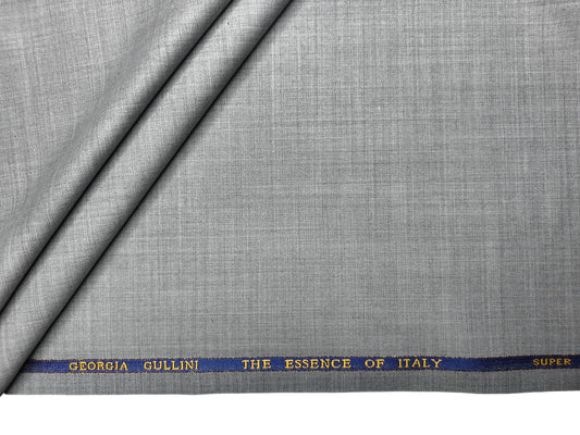Georgia Gullini Italy Rimbalzo Super 110s Wool Blend Stretched Suiting Fabric (Light Grey, Plain)