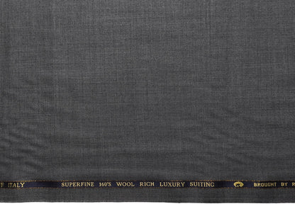 Georgia Gullini Italy Re Della Moda 70% Wool Super 160s Wool Blended Premium Suiting Fabric (Grey Melange, Plain)