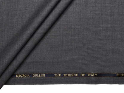 Georgia Gullini Italy Re Della Moda 70% Wool Super 160s Wool Blended Premium Suiting Fabric (Grey Melange, Plain)