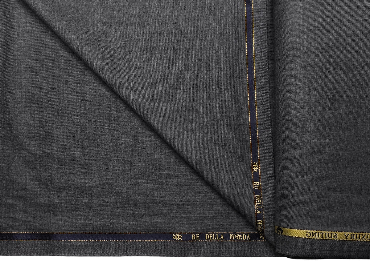 Georgia Gullini Italy Re Della Moda 70% Wool Super 160s Wool Blended Premium Suiting Fabric (Grey Melange, Plain)