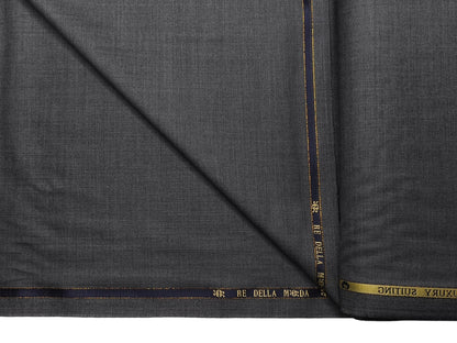 Georgia Gullini Italy Re Della Moda 70% Wool Super 160s Wool Blended Premium Suiting Fabric (Grey Melange, Plain)