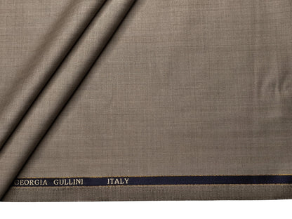Georgia Gullini Italy Re Della Moda 70% Wool Super 160s Wool Blended Premium Suiting Fabric (Beige, Herringbone)