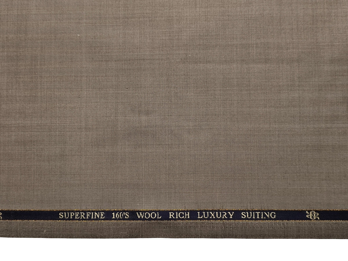 Georgia Gullini Italy Re Della Moda 70% Wool Super 160s Wool Blended Premium Suiting Fabric (Beige, Herringbone)