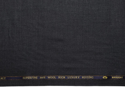 Georgia Gullini Italy Re Della Moda 70% Wool Super 160s Wool Blended Premium Suiting Fabric (Charcoal Grey, Plain)