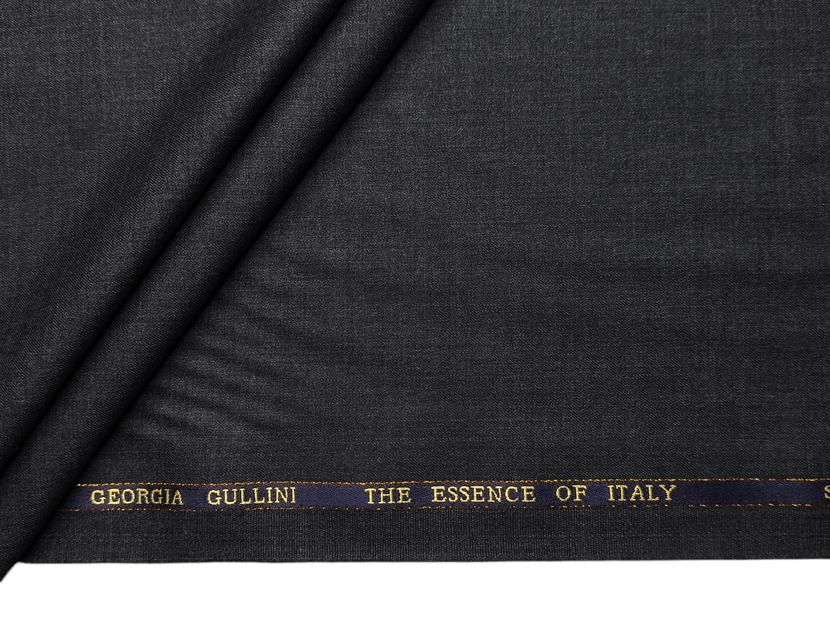 Georgia Gullini Italy Re Della Moda 70% Wool Super 160s Wool Blended Premium Suiting Fabric (Charcoal Grey, Plain)