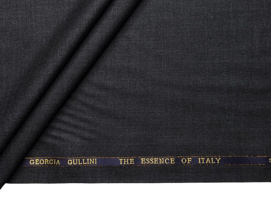 Georgia Gullini Italy Re Della Moda 70% Wool Super 160s Wool Blended Premium Suiting Fabric (Charcoal Grey, Plain)