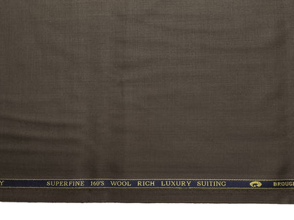 Georgia Gullini Italy Re Della Moda 70% Wool Super 160s Wool Blended Premium Suiting Fabric (Olive Brown, Plain)