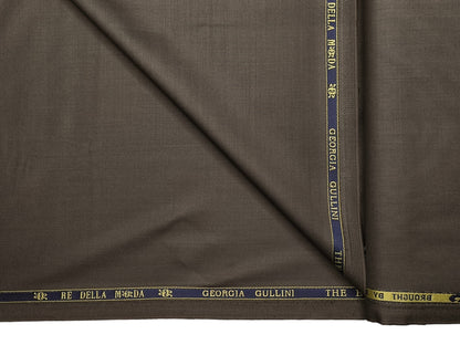 Georgia Gullini Italy Re Della Moda 70% Wool Super 160s Wool Blended Premium Suiting Fabric (Olive Brown, Plain)