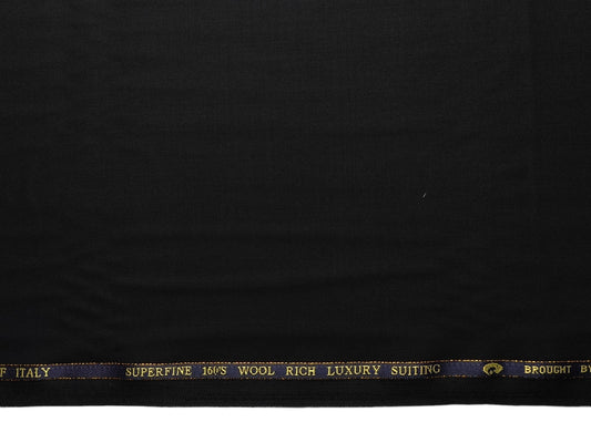 Georgia Gullini Italy Re Della Moda 70% Wool Super 160s Wool Blended Premium Suiting Fabric (Black, Plain)
