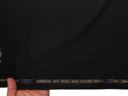 Georgia Gullini Italy Re Della Moda 70% Wool Super 160s Wool Blended Premium Suiting Fabric (Black, Plain)