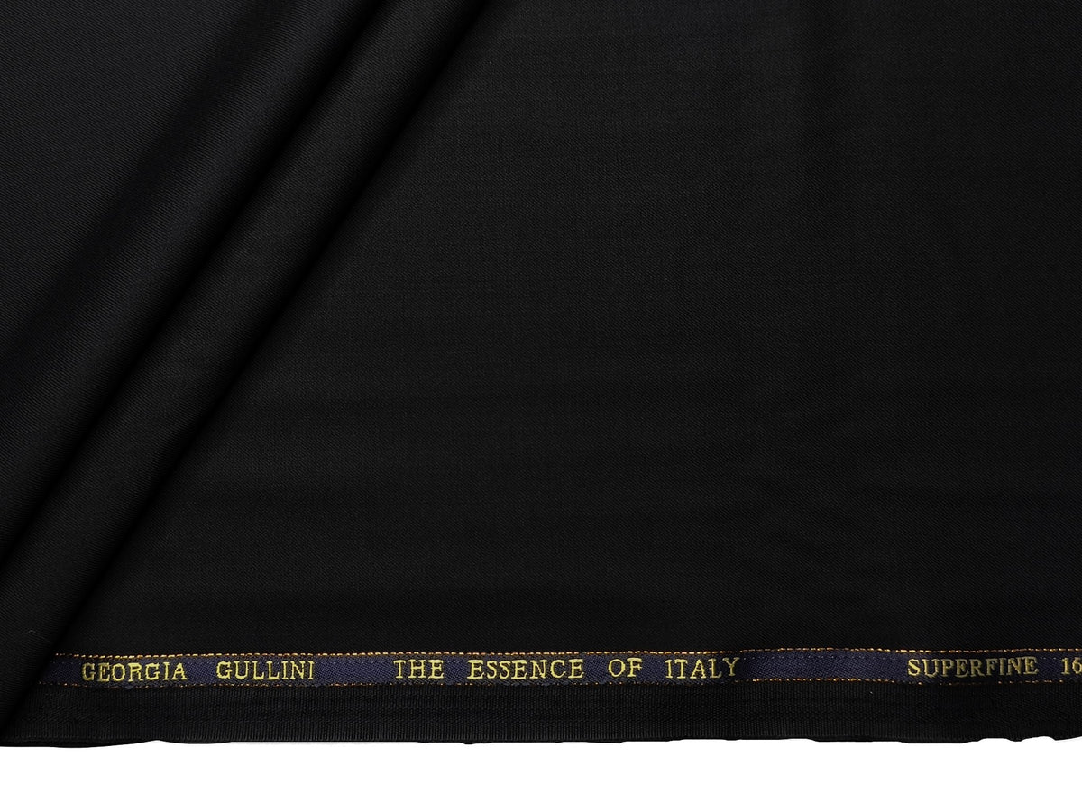 Georgia Gullini Italy Re Della Moda 70% Wool Super 160s Wool Blended Premium Suiting Fabric (Black, Plain)