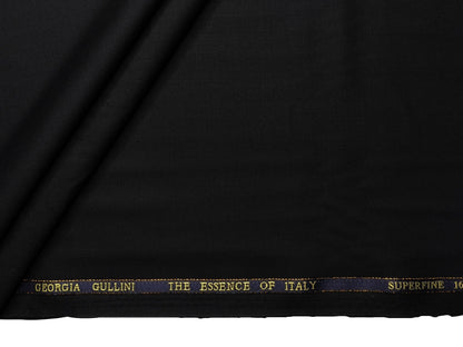 Georgia Gullini Italy Re Della Moda 70% Wool Super 160s Wool Blended Premium Suiting Fabric (Black, Plain)
