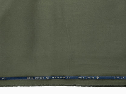Giza Classé 70s 100% Giza Cotton Premium Shirting Fabric (Dark Olive Green, Plain)