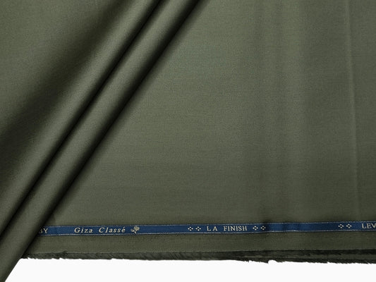 Giza Classé 70s 100% Giza Cotton Premium Shirting Fabric (Dark Olive Green, Plain)