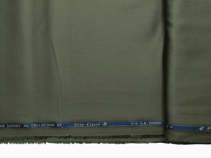 Giza Classé 70s 100% Giza Cotton Premium Shirting Fabric (Dark Olive Green, Plain)