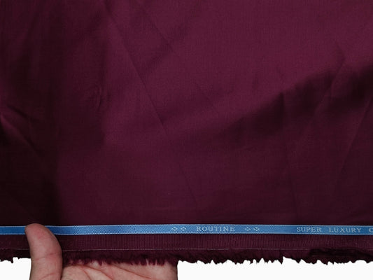 Giza Classé 100% Giza Cotton Premium Shirting Fabric (Dark Maroon, Plain)