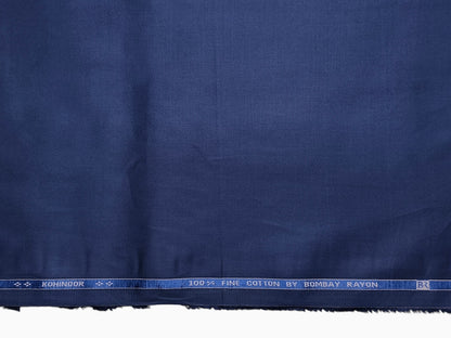 Bombay Rayon 100% Fine Cotton Premium Shirting Fabric (Navy Blue, Plain)
