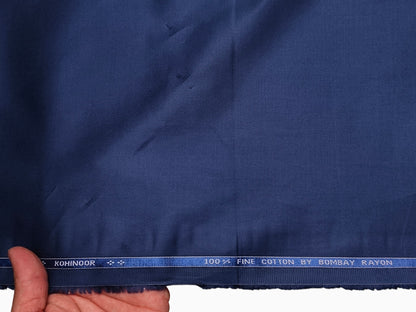 Bombay Rayon 100% Fine Cotton Premium Shirting Fabric (Navy Blue, Plain)