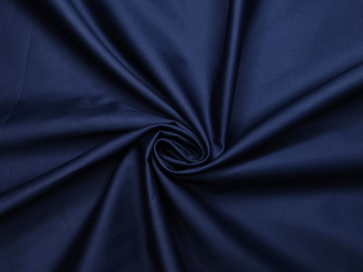 Bombay Rayon 100% Fine Cotton Premium Shirting Fabric (Navy Blue, Plain)
