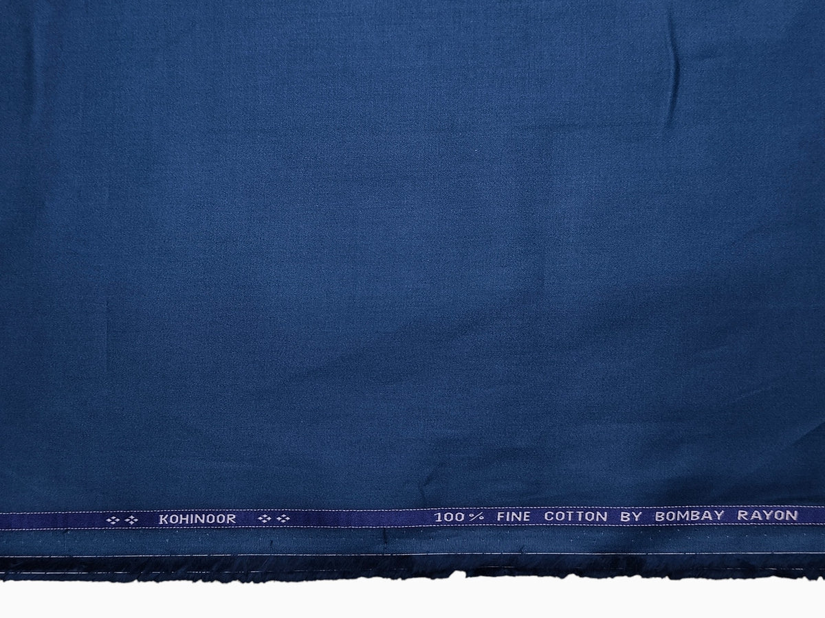 Bombay Rayon 100% Fine Cotton Premium Shirting Fabric (Royal Blue, Plain)