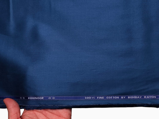 Bombay Rayon 100% Fine Cotton Premium Shirting Fabric (Royal Blue, Plain)