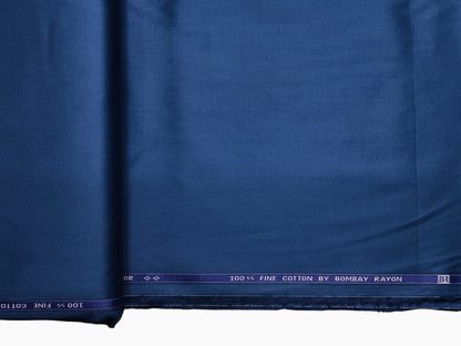 Bombay Rayon 100% Fine Cotton Premium Shirting Fabric (Royal Blue, Plain)