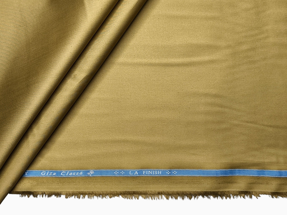 Giza Classé 100% Giza Cotton Premium Shirting Fabric (Mustard Gold, Plain)