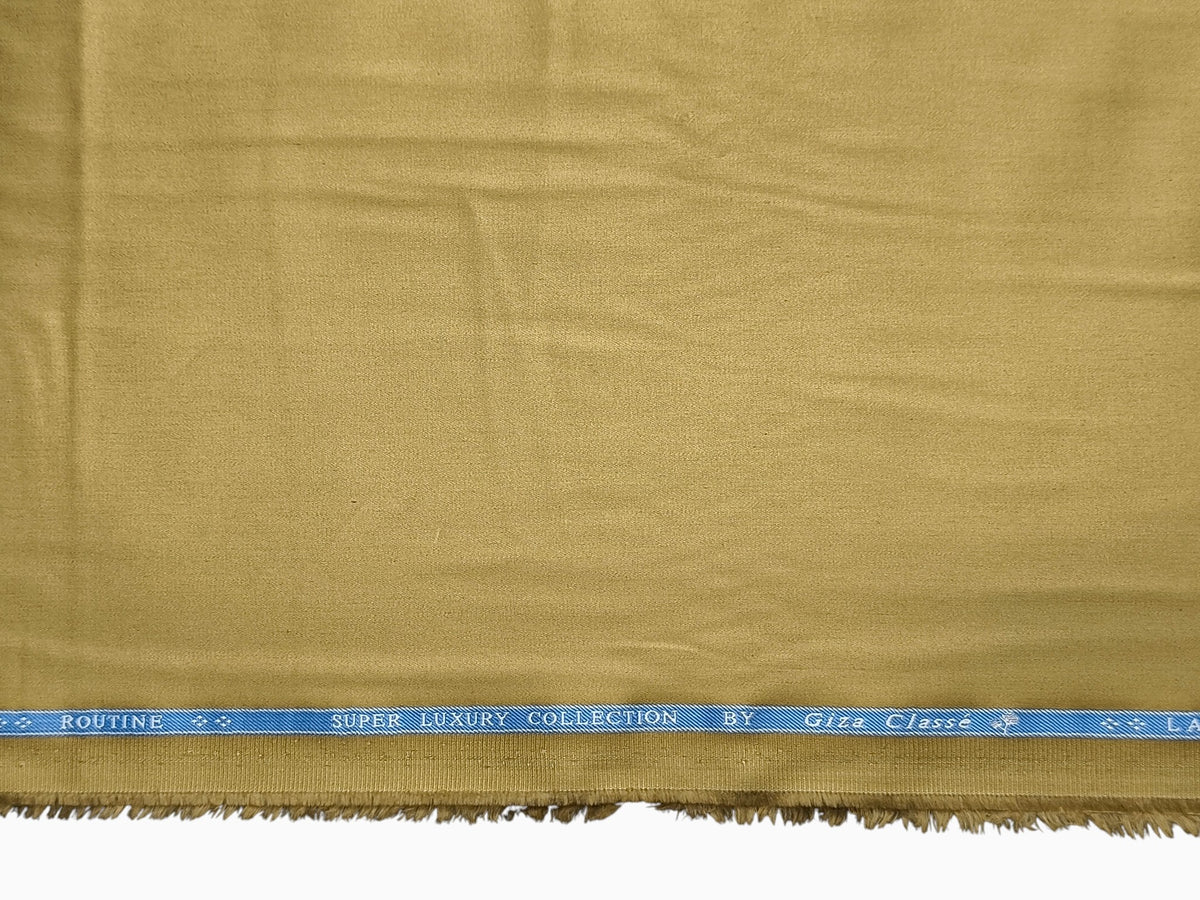 Giza Classé 100% Giza Cotton Premium Shirting Fabric (Mustard Gold, Plain)