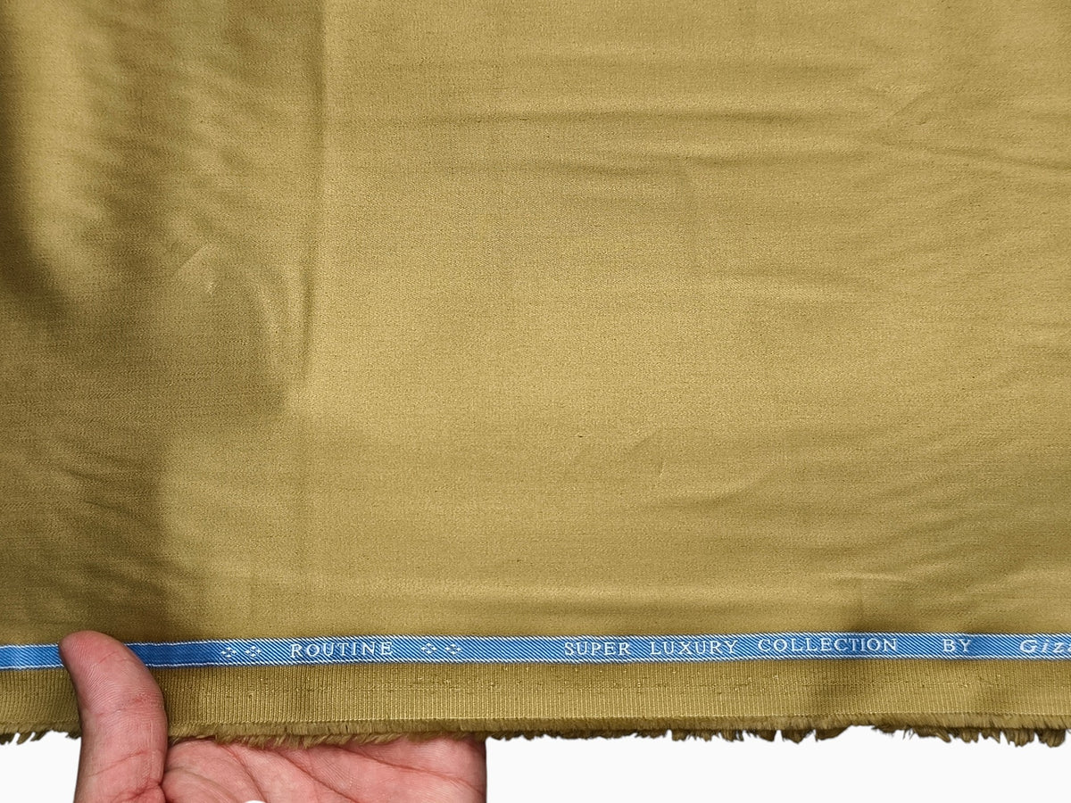 Giza Classé 100% Giza Cotton Premium Shirting Fabric (Mustard Gold, Plain)