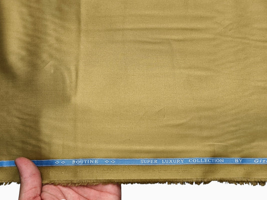 Giza Classé 100% Giza Cotton Premium Shirting Fabric (Mustard Gold, Plain)