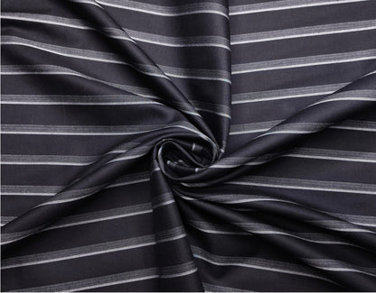 Vercelli Italy 2/100s Finest Supima Cotton Shirting Fabric (Black, Stripes)