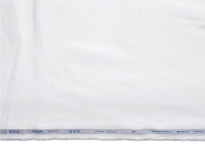 Tessitura Monti Single 100s Premium Giza Cotton Shirting Fabric (White , Plain)