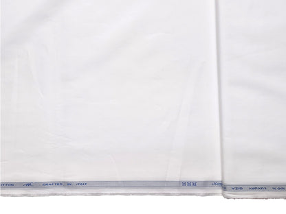 Tessitura Monti Single 100s Premium Giza Cotton Shirting Fabric (White , Plain)