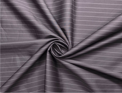 Tessitura Monti Single 100s Premium Giza Cotton Shirting Fabric (Steel Grey, Stripes)